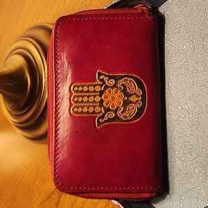 Red Leather Hamsa Wallet